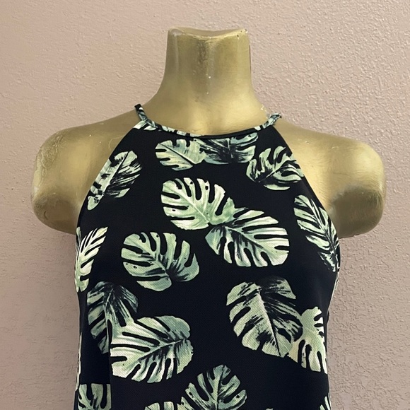 FOREVER 21 Pretty PALM LEAF Print Sun DRESS Small - Picture 5 of 15